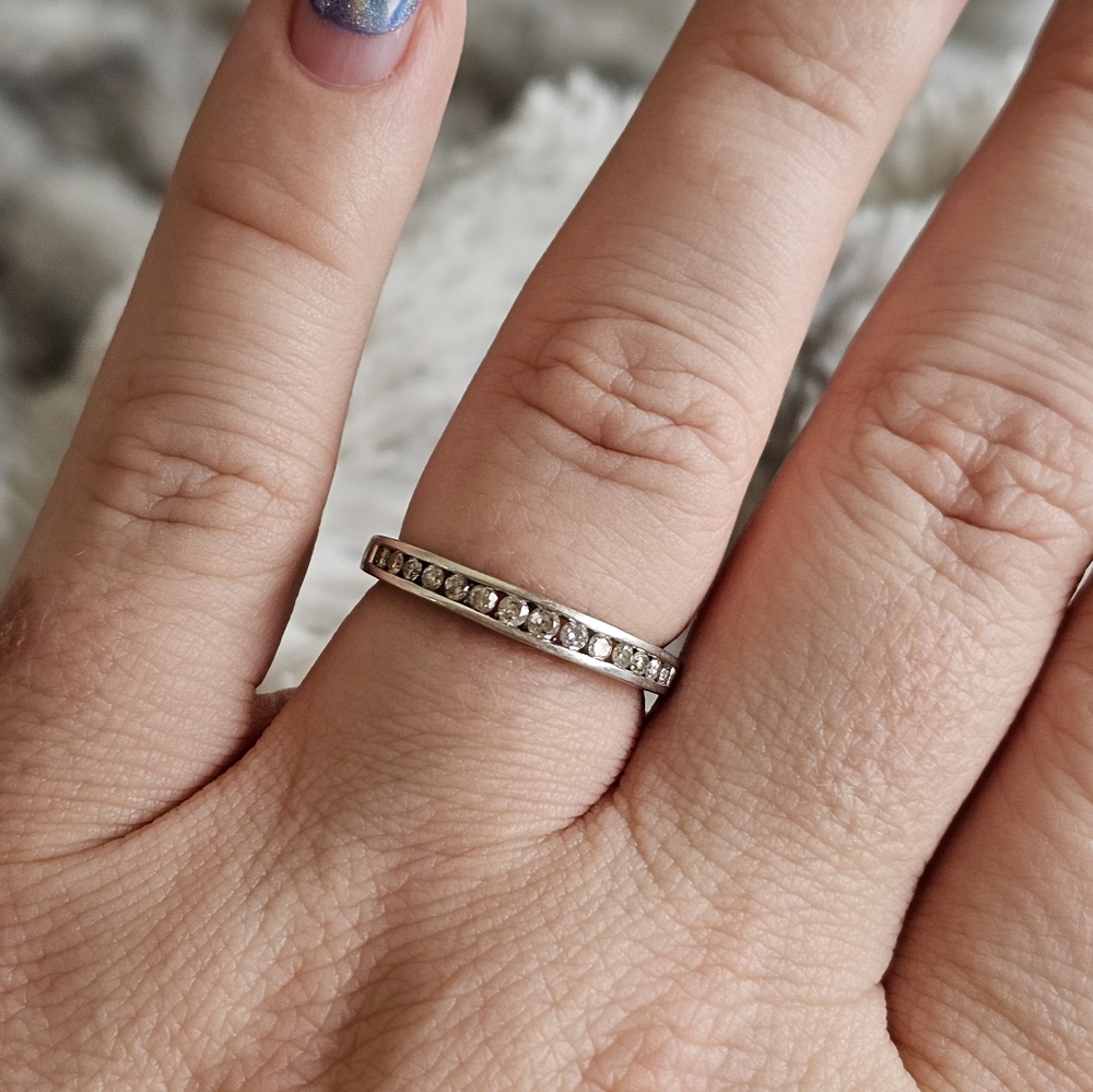 Stampd Silver Crystal Eternity Band